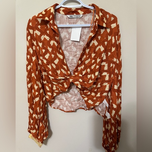 ZARA Knot front blouse top - Picture 1 of 7